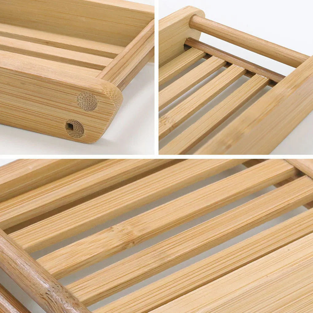 Eco-Friendly Wooden Soap Holder Tray for Bathroom Storage