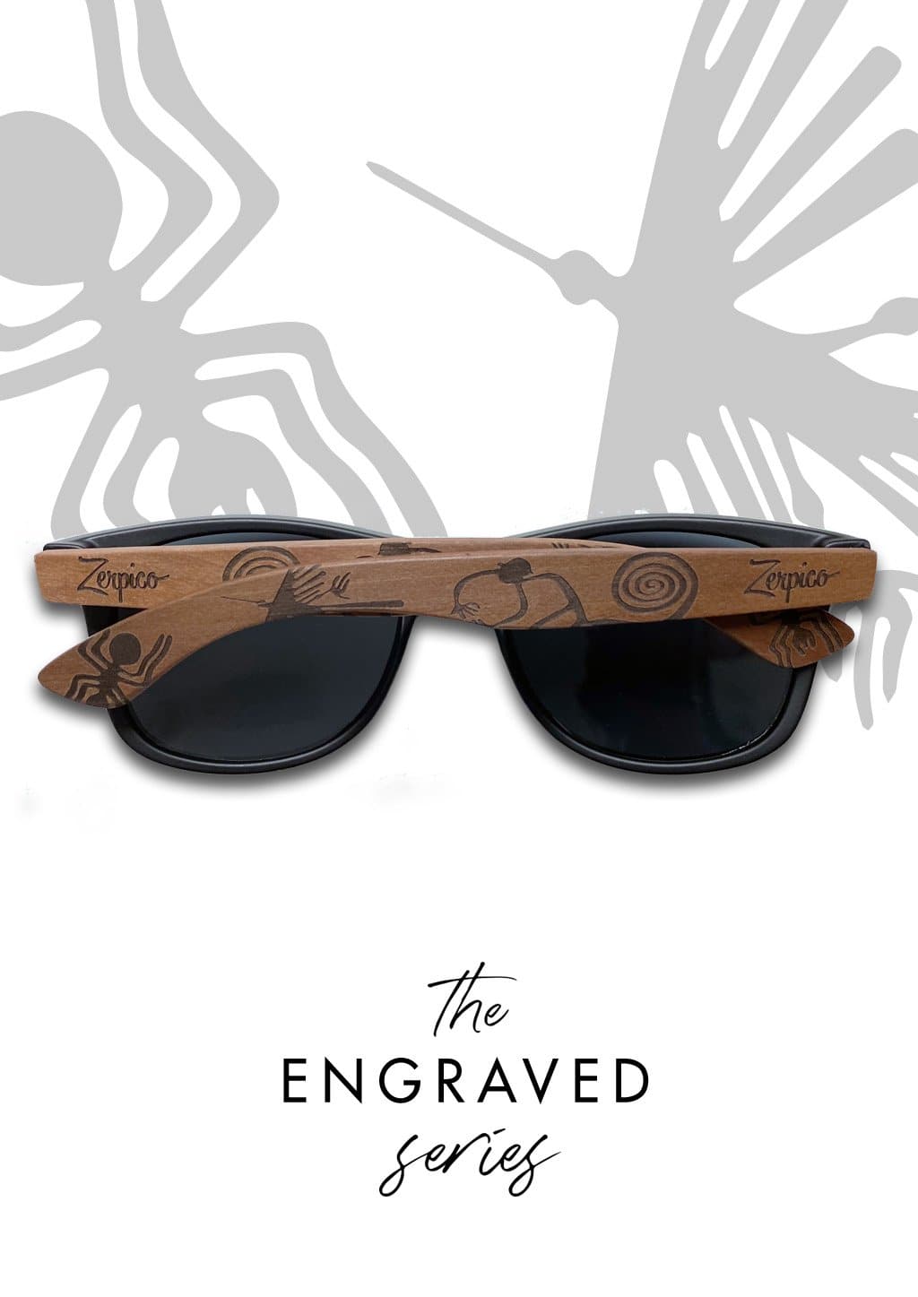 Nazca-Inspired Wooden Wayfarer Sunglasses – Handmade, Rosewood, Polarized