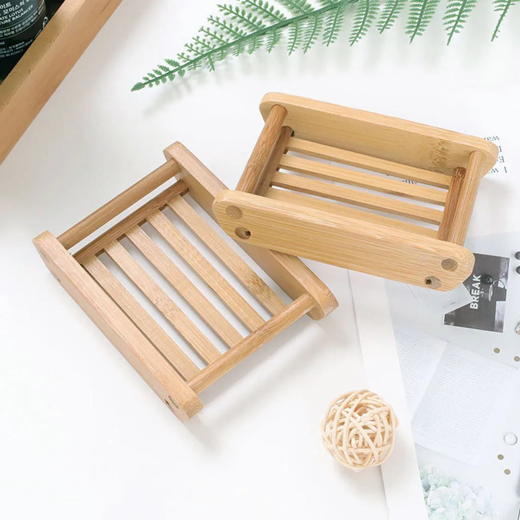 Eco-Friendly Wooden Soap Holder Tray for Bathroom Storage