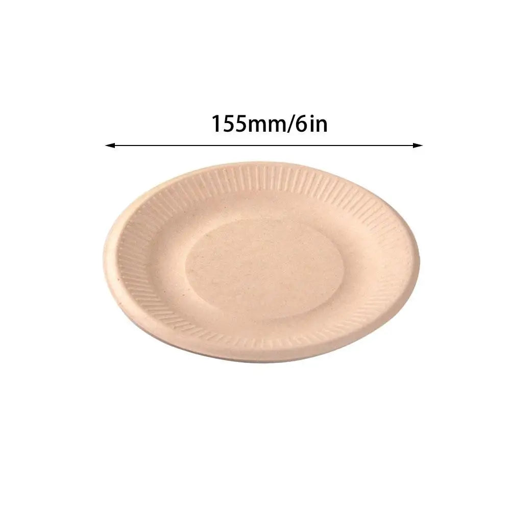 Eco-Friendly Compostable Paper Plates - 6/7/9 Inch Bagasse Tableware (50PCS)