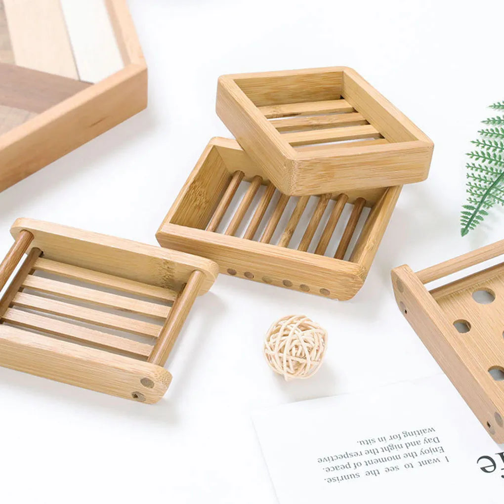 Eco-Friendly Wooden Soap Holder Tray for Bathroom Storage